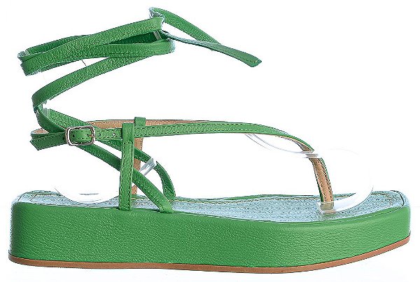 Sandália Feminina Thais FlatForm Colorindo Specchio Brand Verde