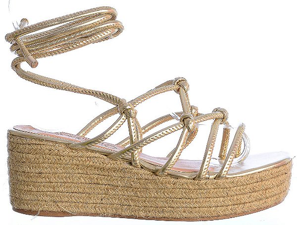 Sandália Feminina Serena Metalizada Colorindo Specchio Brand Dourada