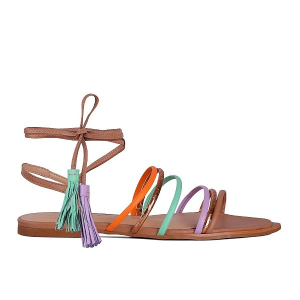 Rasteira Feminina Bico Folha Candy Colors Prisma Luiza Barcelos Nude