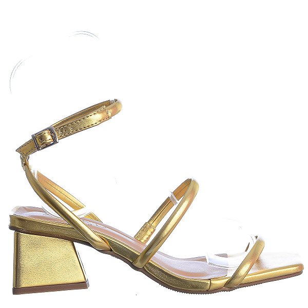Sandália Feminina Livia Metalizada Colorindo Specchio Brand Dourada