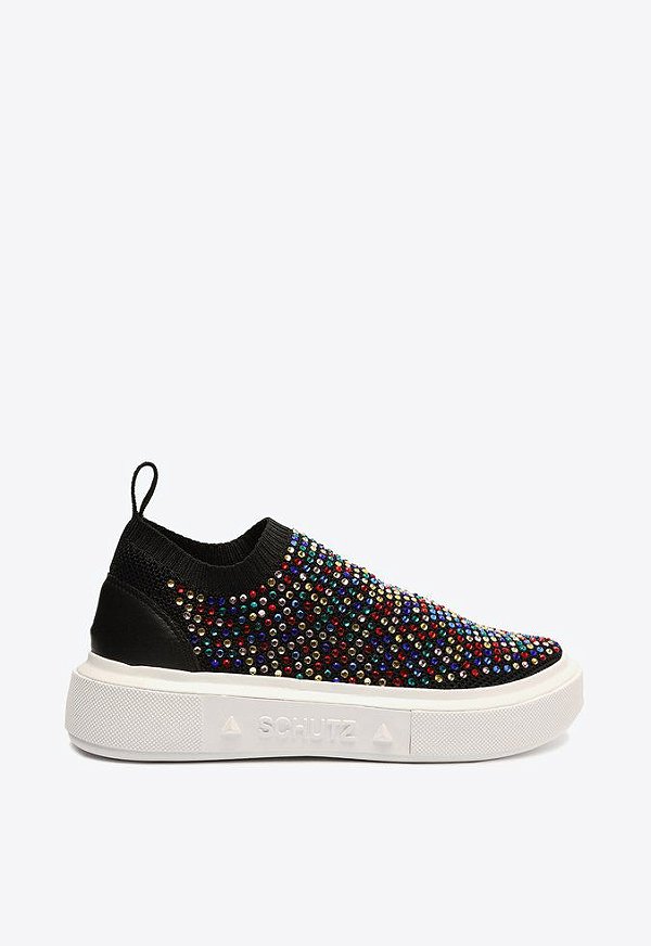 Tênis Feminino Slip On Strass SS23 Schutz Preto
