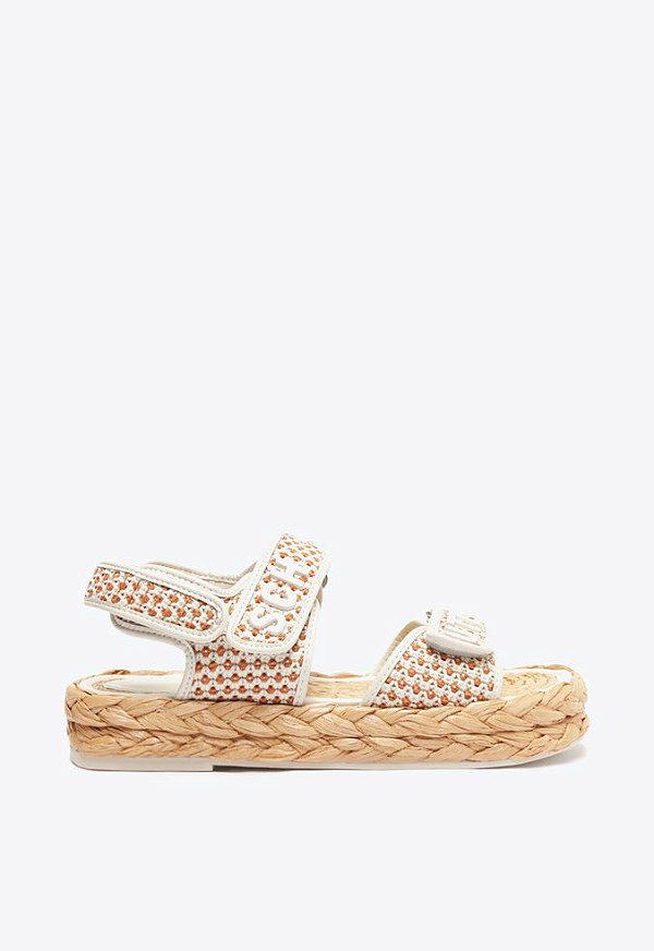 Sandália Feminina Flatform Tecido Logo SS23 Schutz Branco