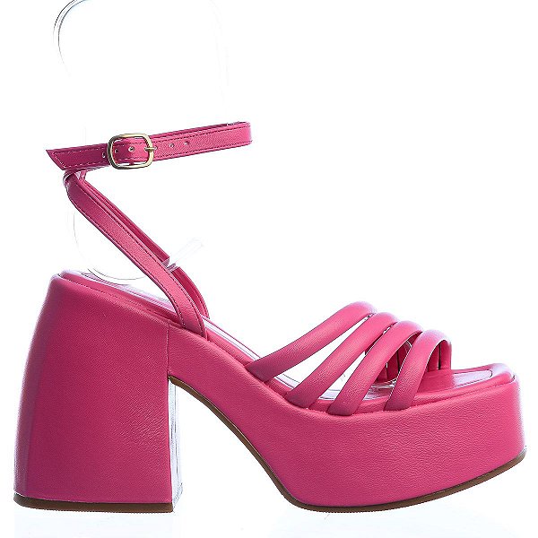 Sandália Feminina Meia Pata Tiras Offline Pink