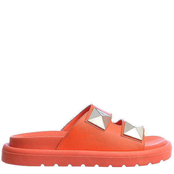 Rasteira Feminina Flatform Spikes Offline Laranja