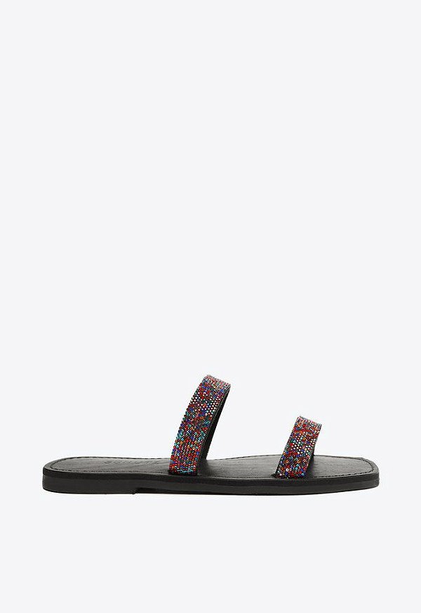 Rasteira Feminina Slide Double Strass SS23 Schutz Preta