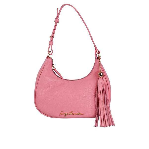 Bolsa Feminina Pequena Meia Lua Prisma Luiza Barcelos Rosa Claro