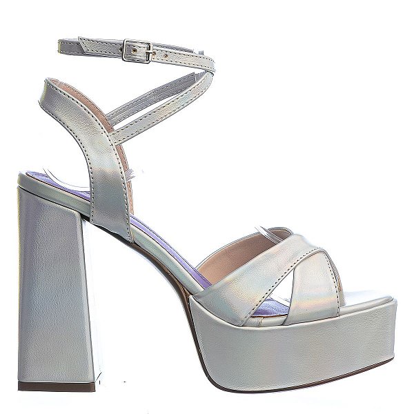 Sandália Feminina Sarah Paris Specchio Brand Holográfica
