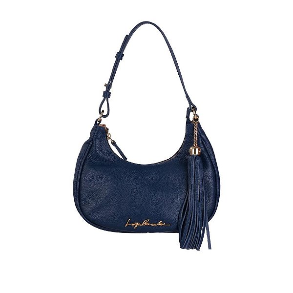Bolsa Feminina Pequena Meia Lua Prisma Luiza Barcelos Azul Marinho