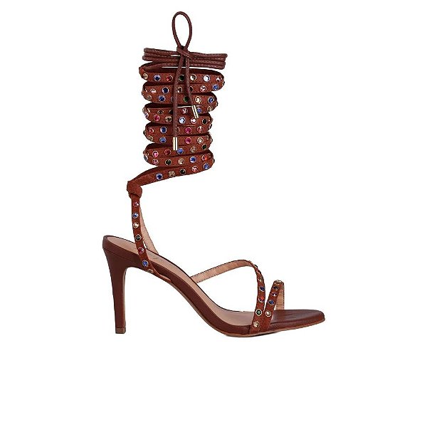 Sandália Feminina Gladiadora Boho Prisma Luiza Barcelos Marrom
