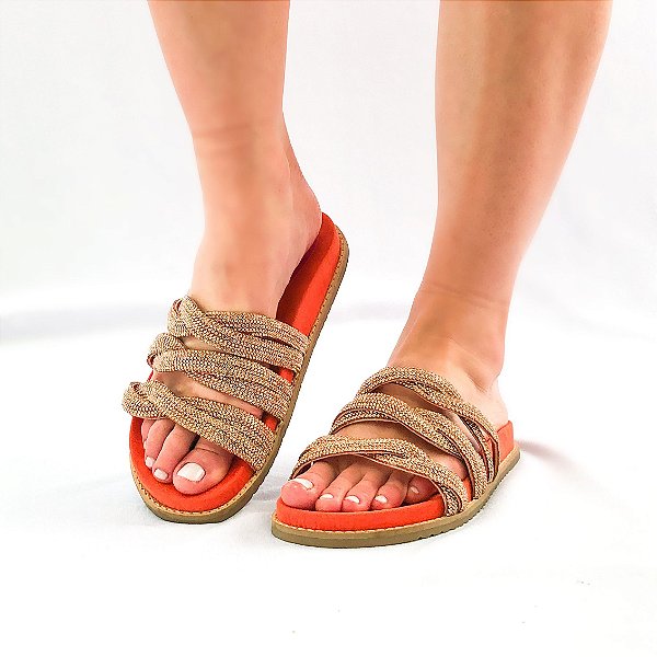 Papete Feminina Lisa Paris Specchio Brand Laranja