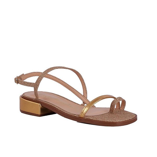 Sandália Feminina New Glitter Clássica Luiza Barcelos Dourada