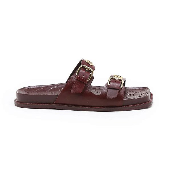 Sandália Feminina Birken Monograma Capodarte Marsala