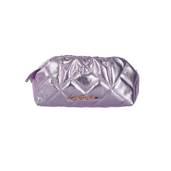 Bolsa Feminina Pillow Metalizada Prisma Luiza Barcelos Lilás