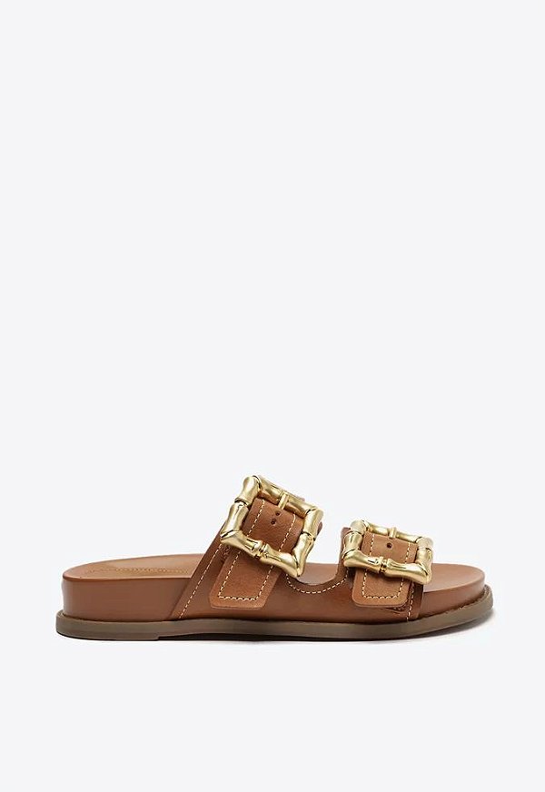 Papete Feminina Marly Fivelas Couro SS23 Schutz Marrom