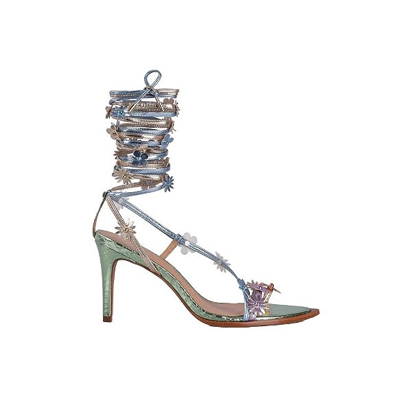 Sandália Feminina Gladiadora Rebites Prisma Luiza Barcelos Multicolor