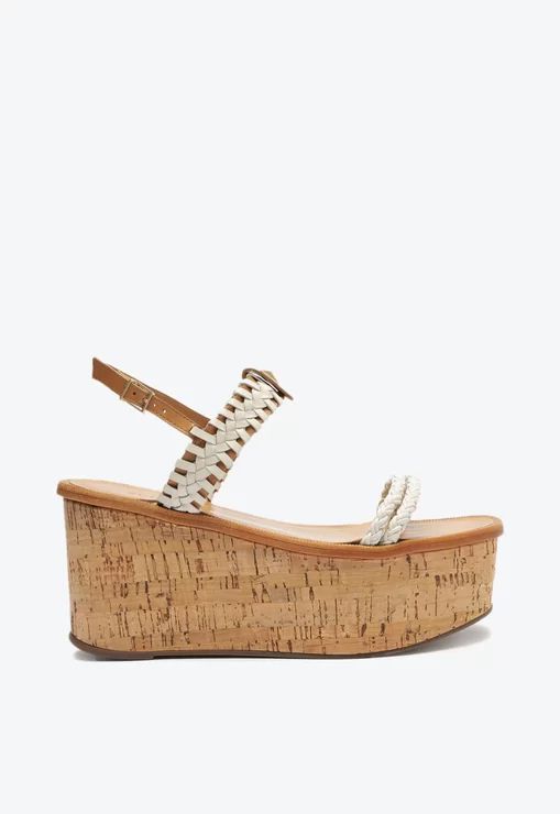 Sandália Feminina Plataforma Cortiça SS23 Schutz Bege
