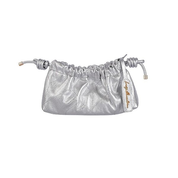 Bolsa Feminina Pequena Metalizada Prisma Luiza Barcelos Prata