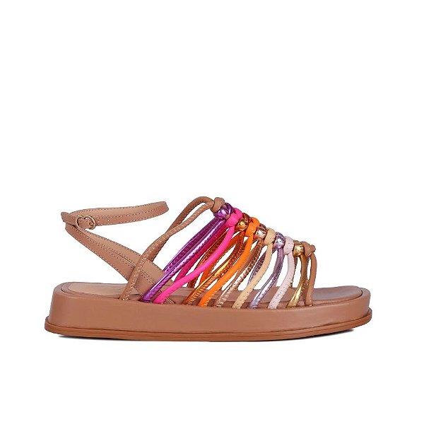 Sandália Feminina Flatform Mix Cores Prisma Luiza Barcelos Nude