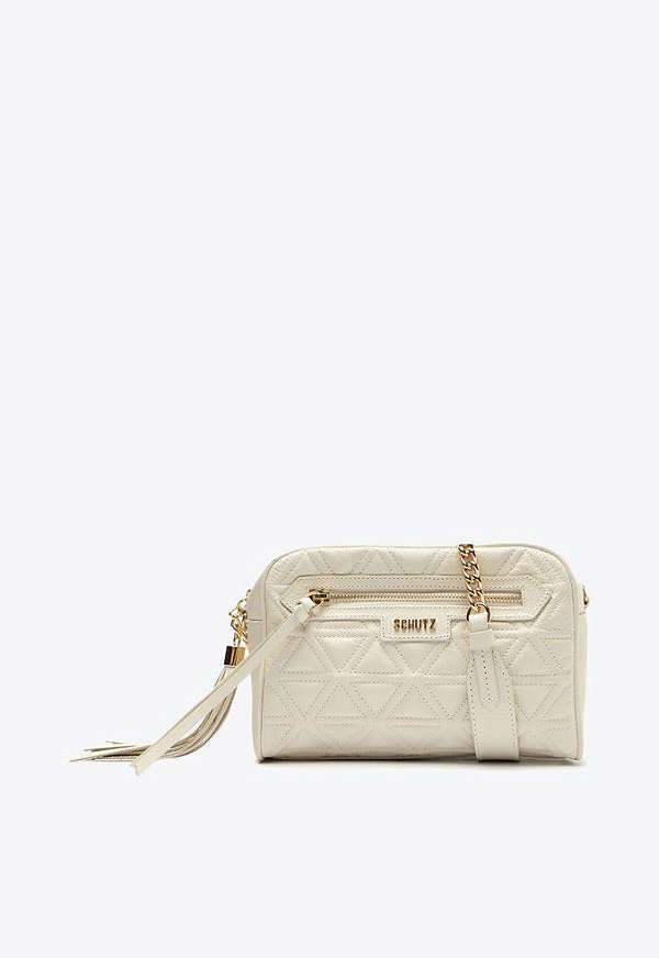 Bolsa Feminina Tiracolo Mirella Couro Pré Fall23 Schutz Off White