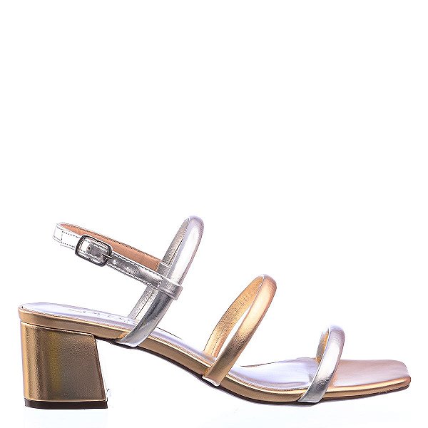 Sandália Feminina Leila Back In Stock Specchio Brand Dourada