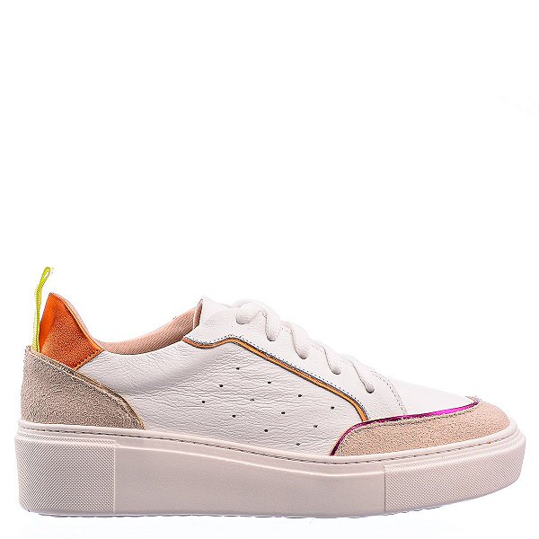 Tênis Feminino Samara Back In Stock Specchio Brand Branco/Laranja