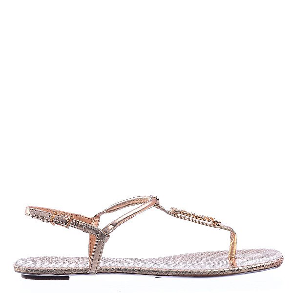 Sandália Feminina Crystal Logo Schutz Dourada