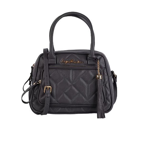 Bolsa Feminina Média Matelassê Frontal Luiza Barcelos Cinza