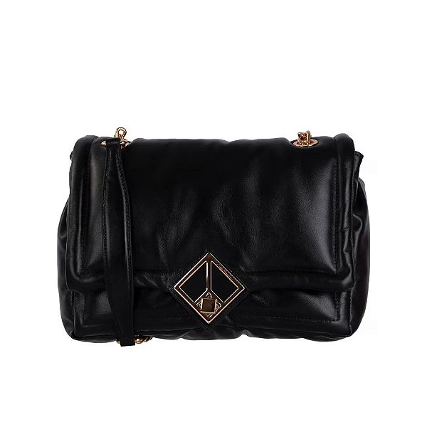 Bolsa Feminina Média Tiracolo Pillow Luiza Barcelos Preto