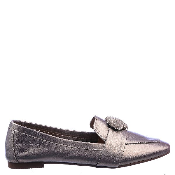 Mocassim Feminino Suelen Coração Strass Like A Shine Specchio Brand Chumbo