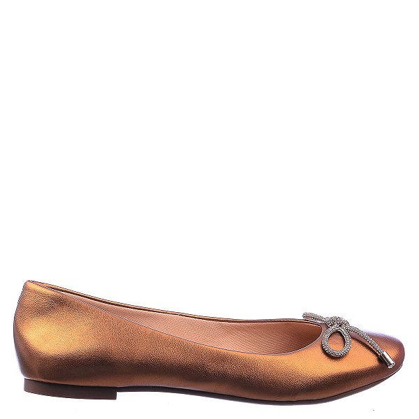 Sapatilha Feminina Ticiane Metal Laço Like A Shine Specchio Brand Bronze