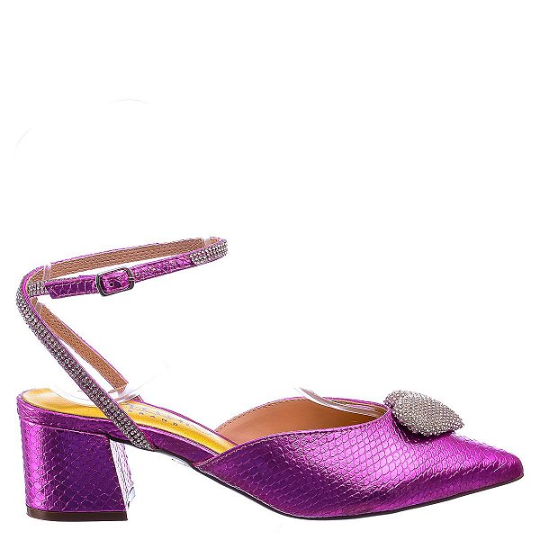 Sandália Feminina Penélope Coração Metal Like A Shine Specchio Brand Rosa