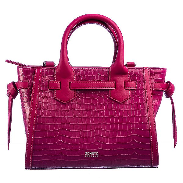 Bolsa Feminina Média Tote Tiracolo Alissa Texturizada Schutz Fúcsia
