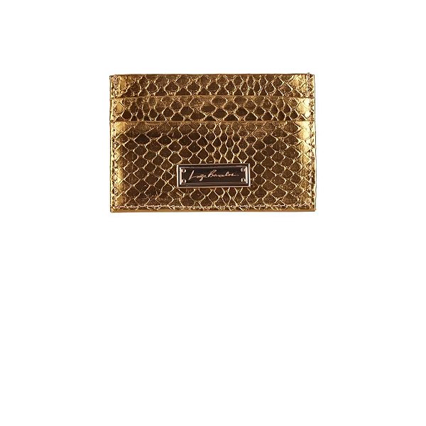 Porta Cartão Feminino Texturizada Luiza Barcelos Dourado