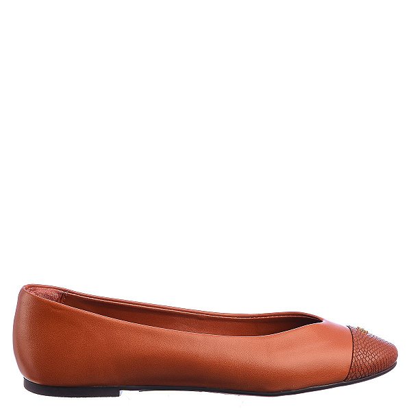 Sapatilha Feminina Bico Fino Texturizado Capodarte Camel