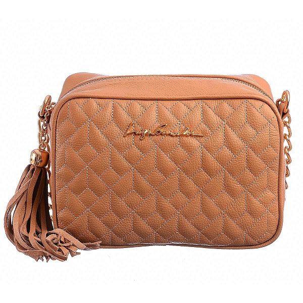 Bolsa Feminina Média Tiracolo Viena Clássica Luiza Barcelos Capuccino