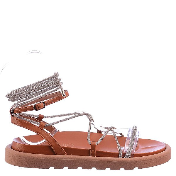Papete Feminina Serena Cordão Strass Sonho De Verão Specchio Brand Camel