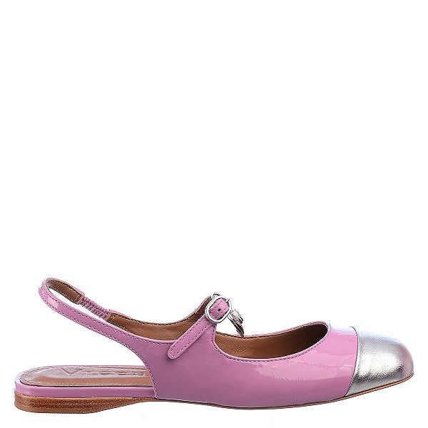 Sapatilha Feminina Gigi Metalizado Fivela Vicenza Rosa