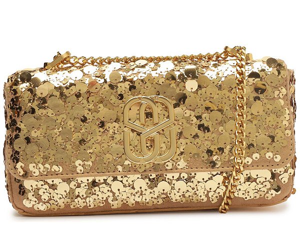 Bolsa Feminina Pequena Clutch Lantejola Resort 24 Schutz Dourado