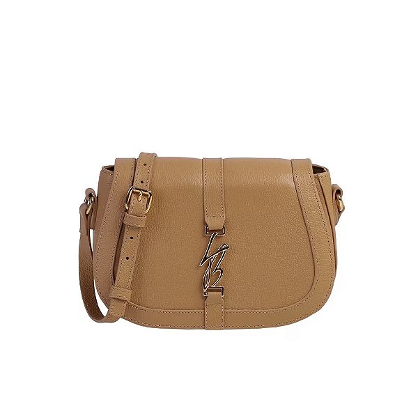 Bolsa Feminina Pequena LB Tiracolo Estruturada Luiza Barcelos Bege