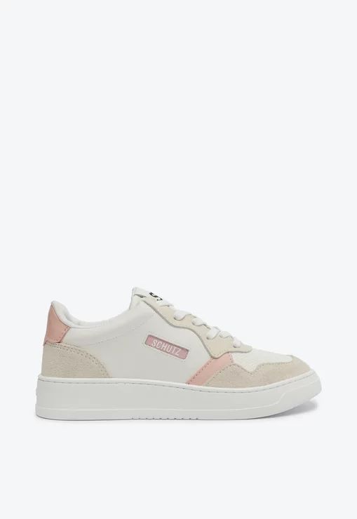 Tênis Feminino London Camurça Couro Cadarço SS24 Schutz Branco