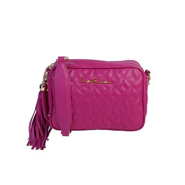 Bolsa Feminina Média Tiracolo Viena Clássica Luiza Barcelos Magenta