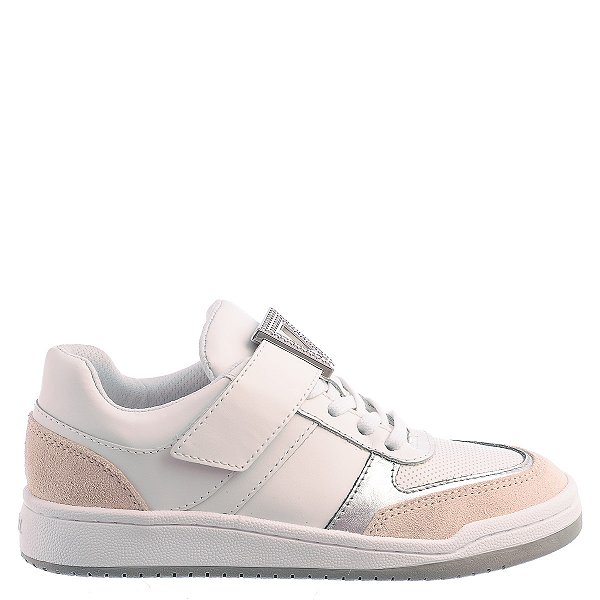 Tênis Feminino Camurça Triangle Metal Strass  SS24 Schutz Branco
