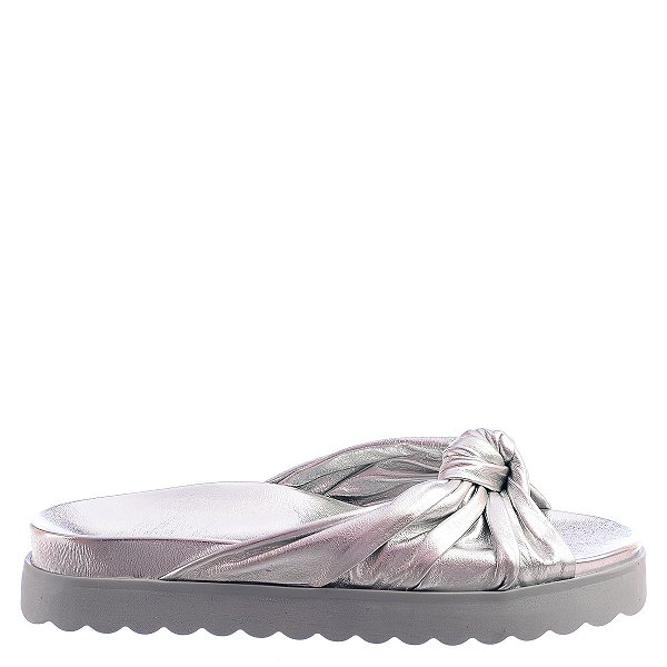 Papete Feminina Trançada Calf SS24 Schutz Prata