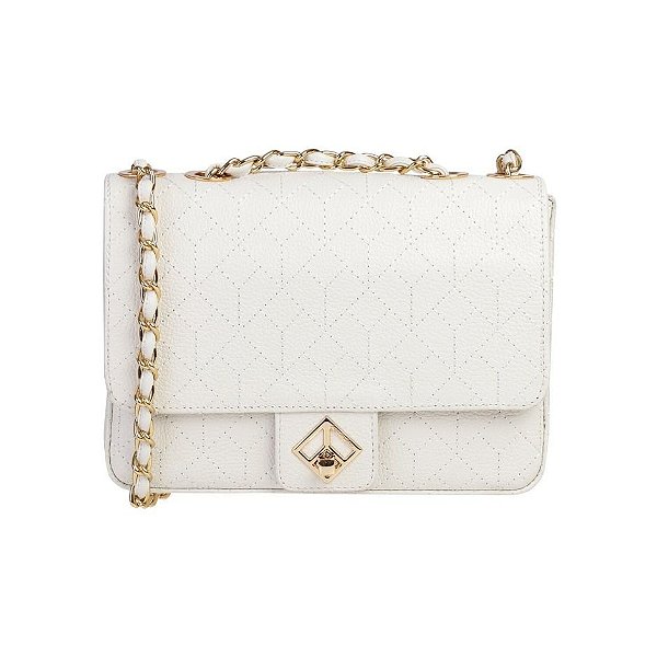 Bolsa Feminina Média Tiracolo Alça Corrente Luiza Barcelos Off White