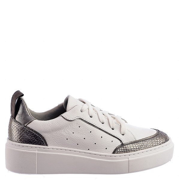 Tênis Feminino Samara Textura Chumbo Raio de Sol Specchio Brand Branco