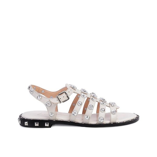 Sandália Feminina Fivela Aplicações Spike Luiza Barcelos Off White
