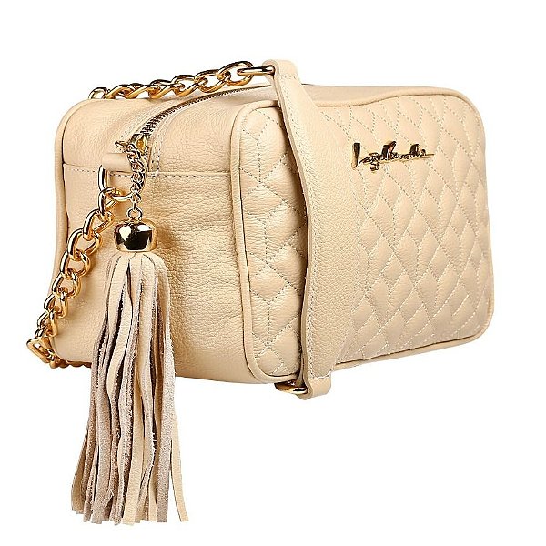 Bolsa Feminina Pequena Clássica Alça Corrente Barbicacho Luiza Barcelos Cappuccino