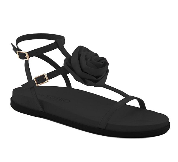 Papete Feminina Rosa Flor Raio de Sol Specchio Brand Preto