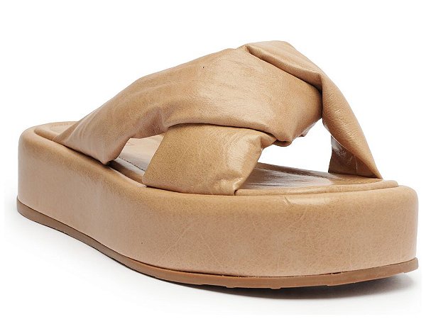 Chinelo Flatform Soft Puffy Couro New Basics SS24 Schutz Nude