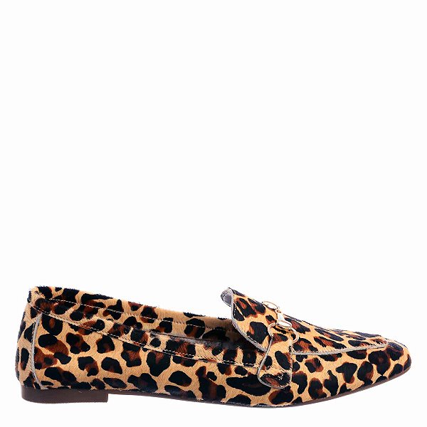 Mocassim Isis Fivela Textura Momentos Specchio Brand Bege